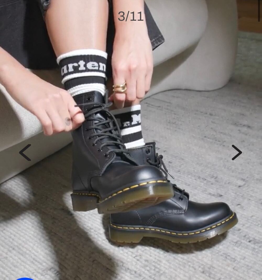 Dr. Martens 1460 Black Leather Lace-Up Combat Boots Women’s 7 EU 38